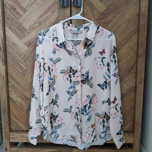 H&M Floral and Butterflies Button Up Shirt